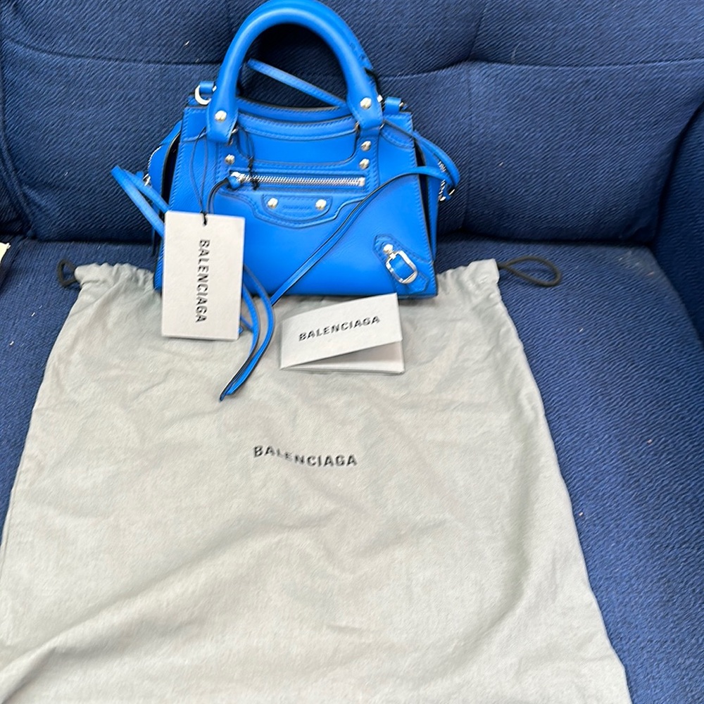 Balenciaga Blue Satchel Handbag!